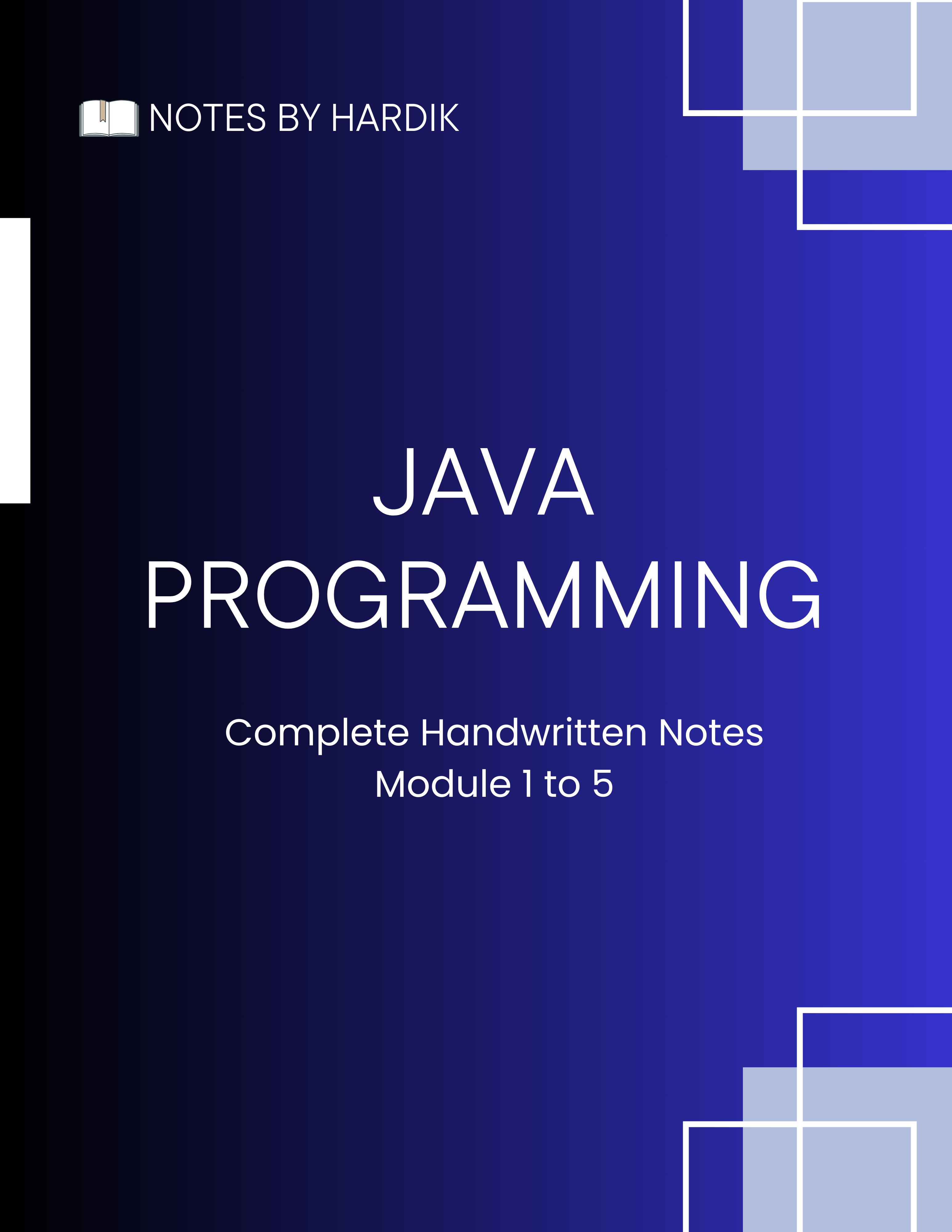 Java Notes Cover